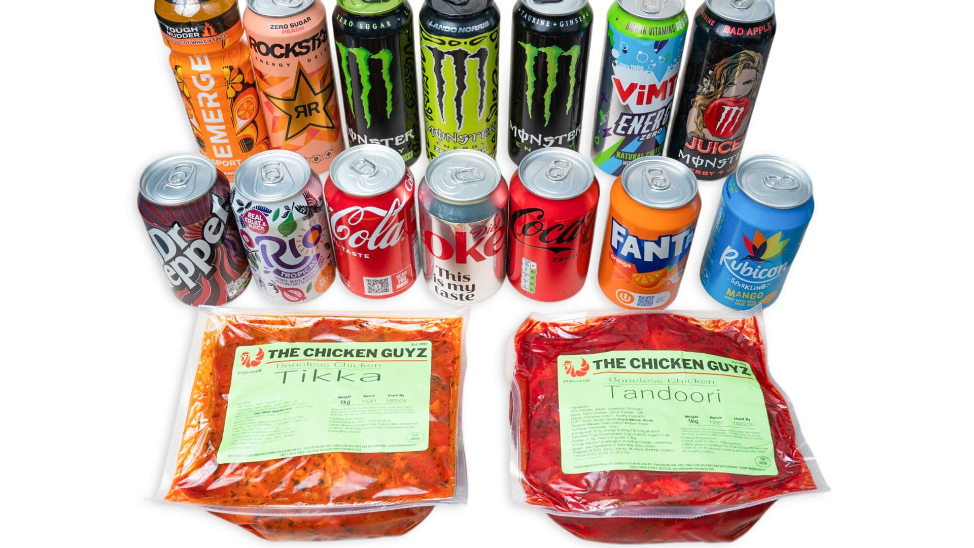 Wholesale soft drinks, energy drinks, and fresh foods products